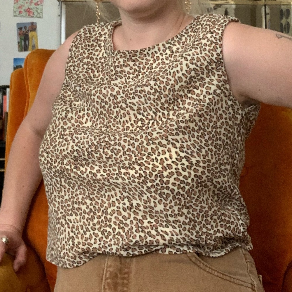 Vintage Leopard Print Blouse